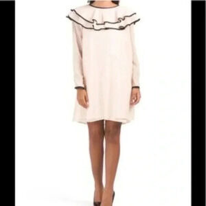 Maxsport light pink and black babydoll ruffle dress Small